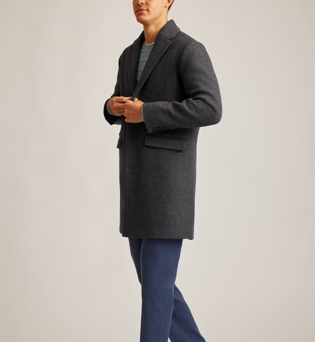 Tiavllya Tiavllya Tiavllya Men's Casual Tweed Single Button Long Tweed Lapel Suit Jacket