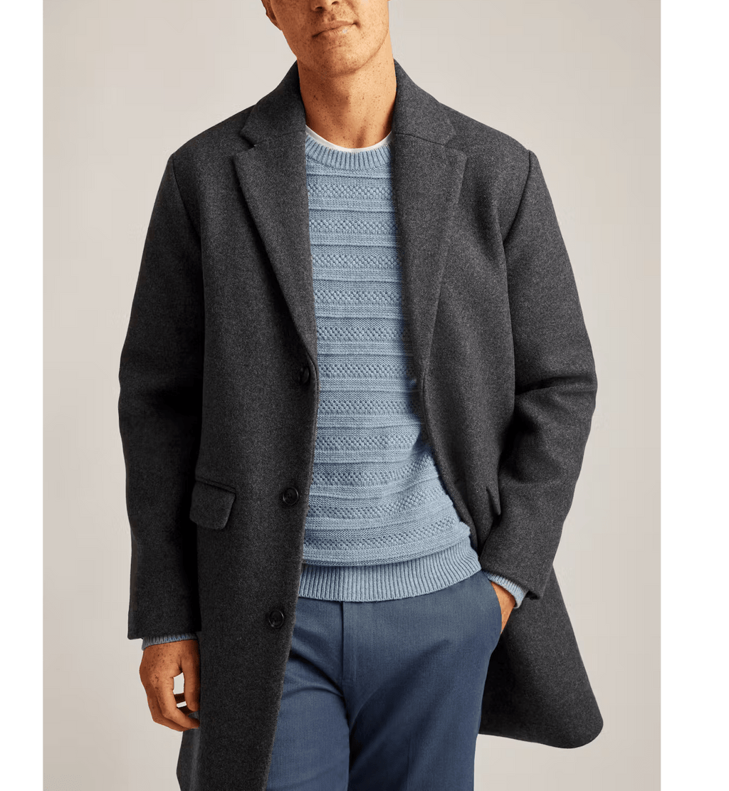 Tiavllya Tiavllya Tiavllya Men's Casual Tweed Single Button Long Tweed Lapel Suit Jacket