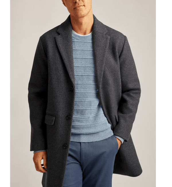 Tiavllya Tiavllya Tiavllya Men's Casual Tweed Single Button Long Tweed Lapel Suit Jacket