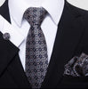 Tiavllya Tiavllya Tiavllya Men's Patterned Tie Set 8cm Pocket Square Men's Cufflinks Tie Wedding
