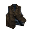 Tiavllya Tiavllya Vintage Classic Slim Tweed Herringbone Notched Lapel Waistcoat