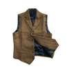 Tiavllya Tiavllya Vintage Classic Slim Tweed Herringbone Notched Lapel Waistcoat