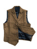 Tiavllya Tiavllya Vintage Classic Slim Tweed Herringbone Notched Lapel Waistcoat