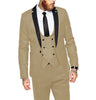 Tiavllya Tiavllya Vintage Classical 3 Piece Mens Suit Herringbone Notch Lapel Tuxedo (Blazer Vest+Pants)