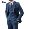 Tiavllya Tiavllya Vintage Classical 3 Pieces Mens Suit Herringbone Tweed Notch Lapel Tuxedos (Blazer+vest+Pants)