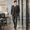 Tiavllya Tiavllya Vintage Classical 3 Pieces Mens Suit Herringbone Tweed Notch Lapel Tuxedos (Blazer+vest+Pants)