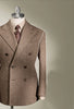 Tiavllya Tiavllya Vintage Classical Men's 2 Piece Suit Herringbone Tweed Peak Lapel Tuxedos (Blazer+Pants)