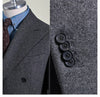 Tiavllya Tiavllya Vintage Classical Men's 2 Piece Suit Herringbone Tweed Peak Lapel Tuxedos (Blazer+Pants)