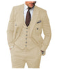 Tiavllya Tiavllya Vintage Classical Men's 3 Piece Suit Herringbone Tweed Notch Lapel Tuxedos (Blazer+vest+Pants)