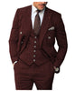 Tiavllya Tiavllya Vintage Classical Men's 3 Piece Suit Herringbone Tweed Notch Lapel Tuxedos (Blazer+vest+Pants)