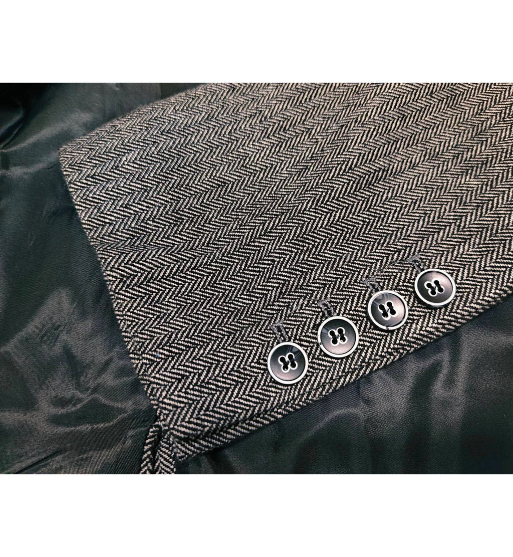 Tiavllya Tiavllya Vintage Classical Men's 3 Piece Suit Herringbone Tweed Notch Lapel Tuxedos (Blazer+vest+Pants)