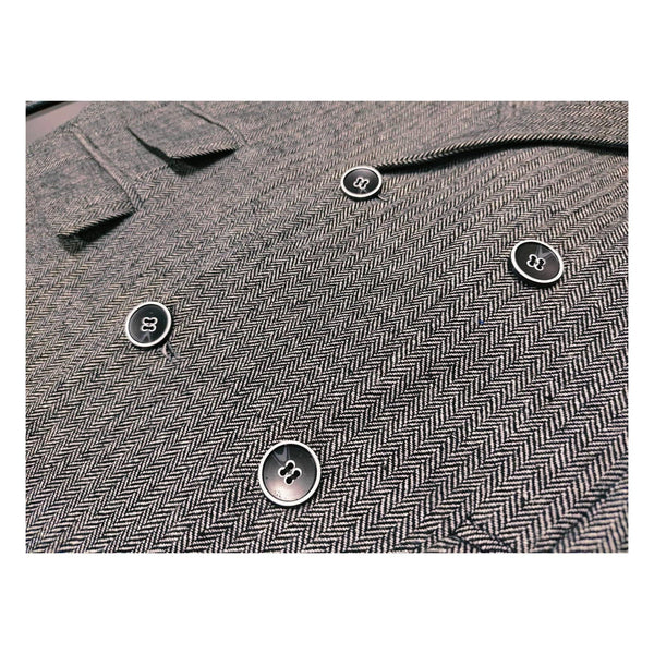 Tiavllya Tiavllya Vintage Classical Men's 3 Piece Suit Herringbone Tweed Notch Lapel Tuxedos (Blazer+vest+Pants)