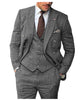 Tiavllya Tiavllya Vintage Classical Men's 3 Piece Suit Herringbone Tweed Notch Lapel Tuxedos (Blazer+vest+Pants)