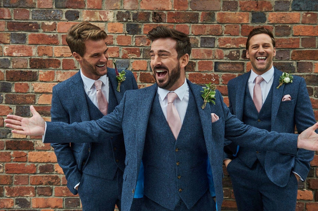 Tiavllya Tiavllya Vintage Classical Men's 3 Pieces Suit Tweed Notch Lapel Tuxedos (Blazer+vest+Pants)