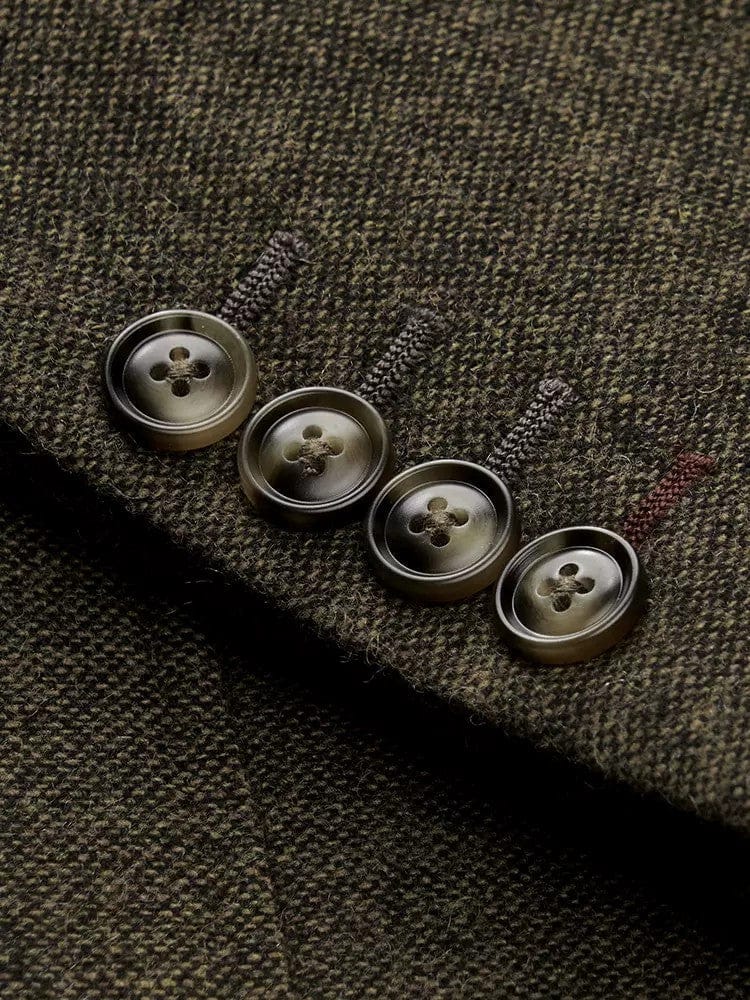 Tiavllya Tiavllya Vintage Classical Men's 3 Pieces Suit Tweed Notch Lapel Tuxedos (Blazer+vest+Pants)