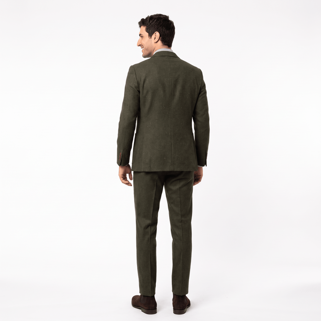 Tiavllya Tiavllya Vintage Classical Men's 3 Pieces Suit Tweed Notch Lapel Tuxedos (Blazer+vest+Pants)