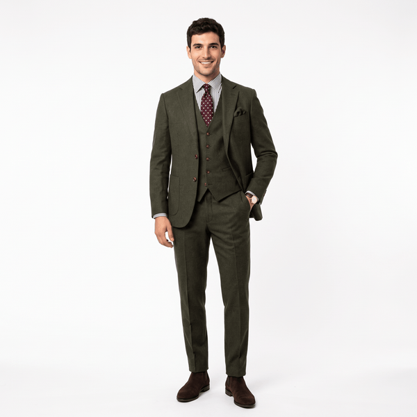 Tiavllya Tiavllya Vintage Classical Men's 3 Pieces Suit Tweed Notch Lapel Tuxedos (Blazer+vest+Pants)