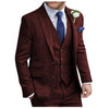 Tiavllya Tiavllya Vintage Classical Men's 3 Pieces Suit Tweed Peak Lapel Tuxedos (Blazer+vest+Pants)