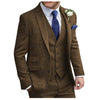 Tiavllya Tiavllya Vintage Classical Men's 3 Pieces Suit Tweed Peak Lapel Tuxedos (Blazer+vest+Pants)