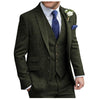 Tiavllya Tiavllya Vintage Classical Men's 3 Pieces Suit Tweed Peak Lapel Tuxedos (Blazer+vest+Pants)