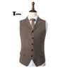 Tiavllya Tiavllya Vintage Classical Men's Classic Tweed Herringbone Notch Lapel Waistcoat