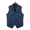Tiavllya Tiavllya Vintage Classical Men's Classic Tweed Herringbone Notch Lapel Waistcoat