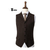 Tiavllya Tiavllya Vintage Classical Men's Classic Tweed Herringbone Notch Lapel Waistcoat