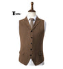 Tiavllya Tiavllya Vintage Classical Men's Classic Tweed Herringbone Notch Lapel Waistcoat