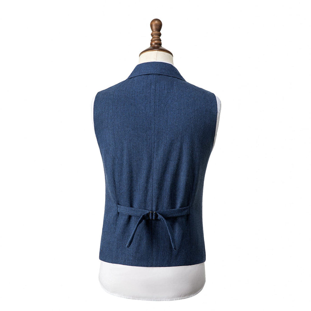 Tiavllya Tiavllya Vintage Classical Men's Classic Tweed Herringbone Notch Lapel Waistcoat