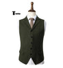 Tiavllya Tiavllya Vintage Classical Men's Classic Tweed Herringbone Notch Lapel Waistcoat