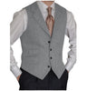 Tiavllya Tiavllya Vintage Classical Men's Classic Tweed Herringbone Notch Lapel Waistcoat