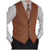 Tiavllya Tiavllya Vintage Classical Men's Classic Tweed Herringbone Notch Lapel Waistcoat