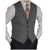 Tiavllya Tiavllya Vintage Classical Men's Classic Tweed Herringbone Notch Lapel Waistcoat