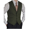 Tiavllya Tiavllya Vintage Classical Men's Classic Tweed Herringbone Notch Lapel Waistcoat
