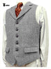 Tiavllya Tiavllya Vintage Classical Men's Classic Tweed Herringbone Notch Lapel Waistcoat