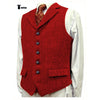 Tiavllya Tiavllya Vintage Classical Men's Classic Tweed Herringbone Notch Lapel Waistcoat