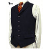 Tiavllya Tiavllya Vintage Classical Men's Classic Tweed Herringbone Notch Lapel Waistcoat