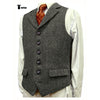 Tiavllya Tiavllya Vintage Classical Men's Classic Tweed Herringbone Notch Lapel Waistcoat