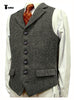 Tiavllya Tiavllya Vintage Classical Men's Classic Tweed Herringbone Notch Lapel Waistcoat