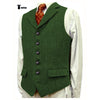 Tiavllya Tiavllya Vintage Classical Men's Classic Tweed Herringbone Notch Lapel Waistcoat