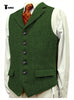 Tiavllya Tiavllya Vintage Classical Men's Classic Tweed Herringbone Notch Lapel Waistcoat