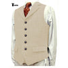 Tiavllya Tiavllya Vintage Classical Men's Classic Tweed Herringbone Notch Lapel Waistcoat