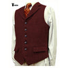 Tiavllya Tiavllya Vintage Classical Men's Classic Tweed Herringbone Notch Lapel Waistcoat