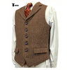 Tiavllya Tiavllya Vintage Classical Men's Classic Tweed Herringbone Notch Lapel Waistcoat