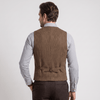 Tiavllya Tiavllya Vintage Classical Men's Classic Tweed Herringbone Notch Lapel Waistcoat