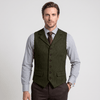 Tiavllya Tiavllya Vintage Classical Men's Classic Tweed Herringbone Notch Lapel Waistcoat