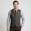 Tiavllya Tiavllya Vintage Classical Men's Classic Tweed Herringbone Notch Lapel Waistcoat