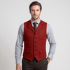 Tiavllya Tiavllya Vintage Classical Men's Classic Tweed Herringbone Notch Lapel Waistcoat