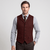 Tiavllya Tiavllya Vintage Classical Men's Classic Tweed Herringbone Notch Lapel Waistcoat