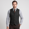 Tiavllya Tiavllya Vintage Classical Men's Classic Tweed Herringbone Notch Lapel Waistcoat